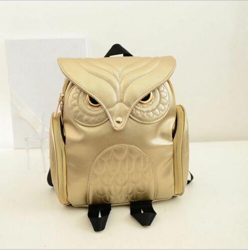 Mochila feminina da moda, bolsa de ombro, de coruja: Dourado