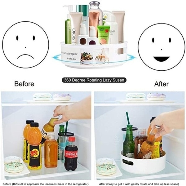 CellDeal 360 Rotating Round Spice Storage Rack Tray Turntable Kitchen Jar Holder Storage Box Multifunction Container Organizer