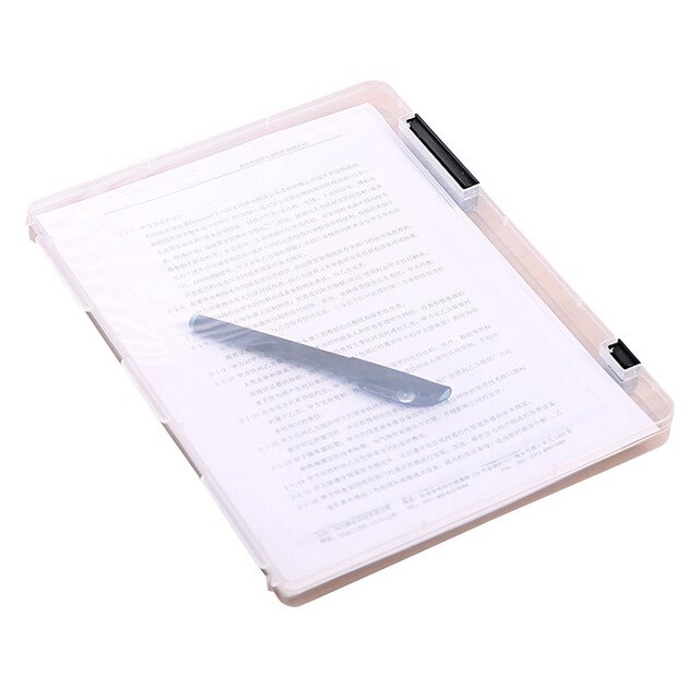 MIRUI A4 Transparent Storage Box Clear Plastic Document Paper Filling Case File PP Office Organizer Invisible Storage Cases: Black