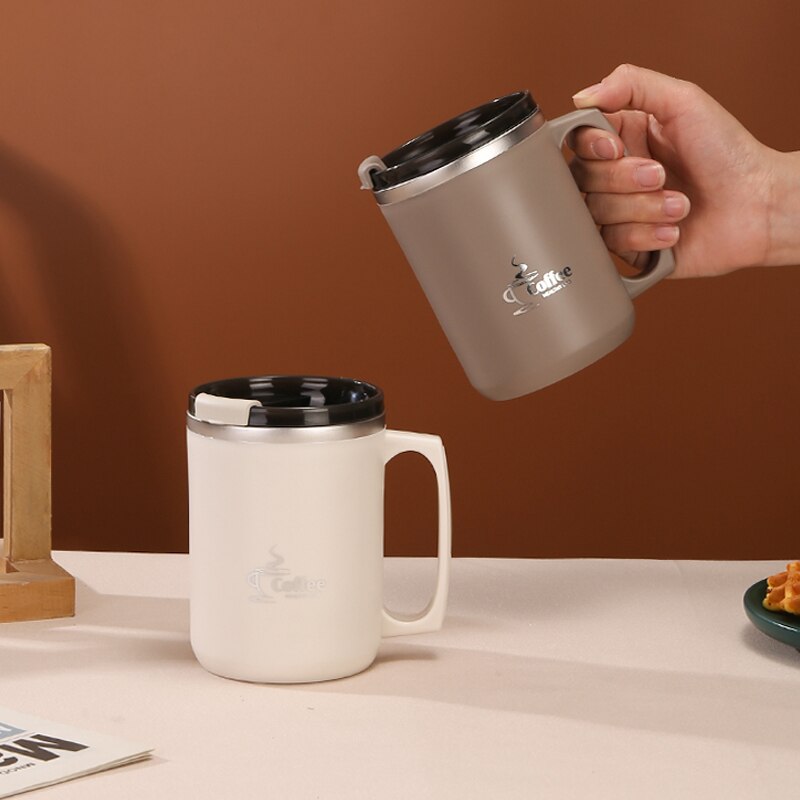 Copo de café de leite de aço inoxidável parede dupla térmica isolada copos de água e canecas de metal caneca de café