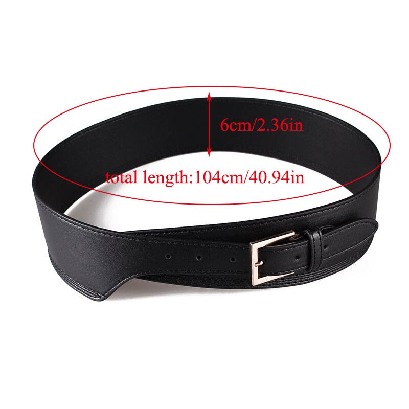 104cm pu læder bredt bælte unisex ensfarvet krop korset talje bælte guld pin spænde luksus jeans kjole dekorative linning