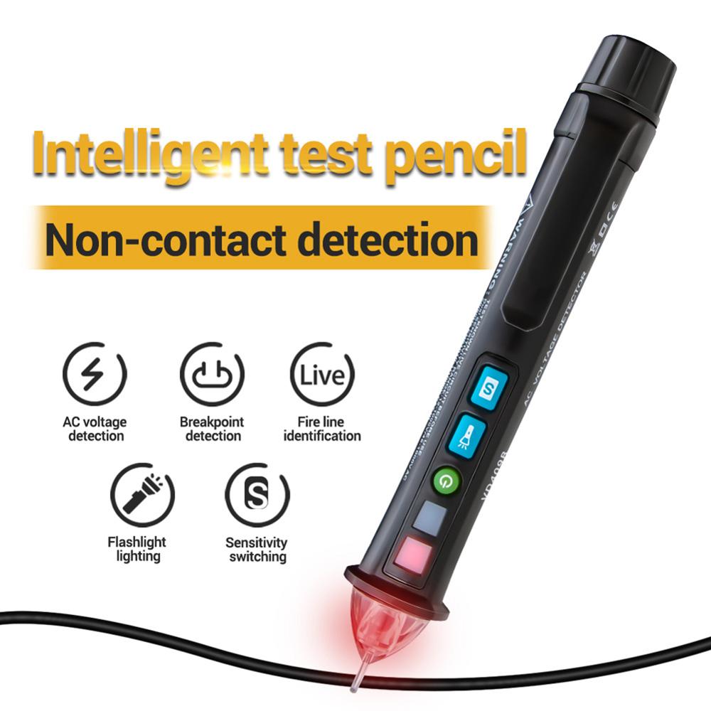 Digital Display Test Pen With LED Flashlight Powered by 2*AAA Battery AC Voltage Detection Test Pen Handy Pen Tester