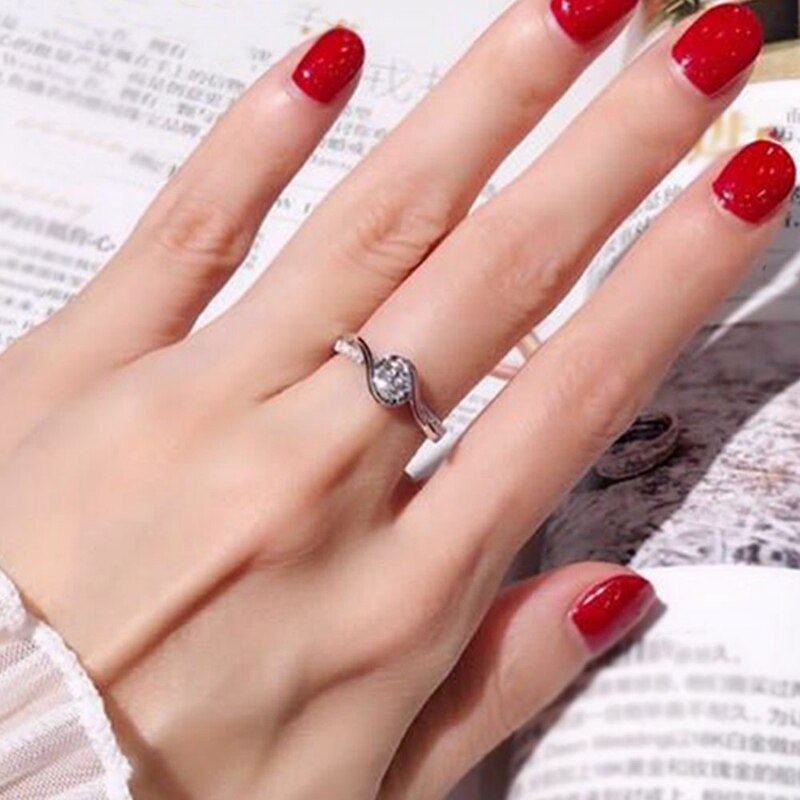 Klassische Engagement Ring AAA Weiß kubisch Zirkon Weibliche Frauen Super Blitz Strass Hochzeit Band CZ Ringe Schmuck