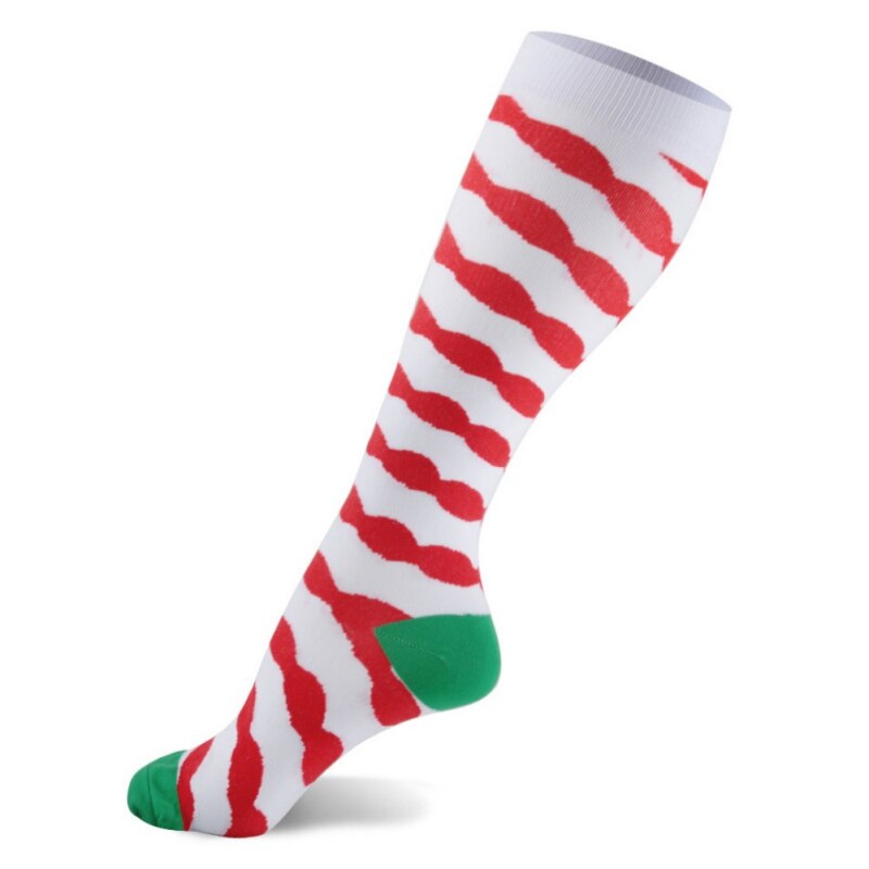 Unisex Kerst Kousen Casual Compressie Lange Sokken Stretch Outdoor Funny Elastische Kalf Stockings1.: F / S/m