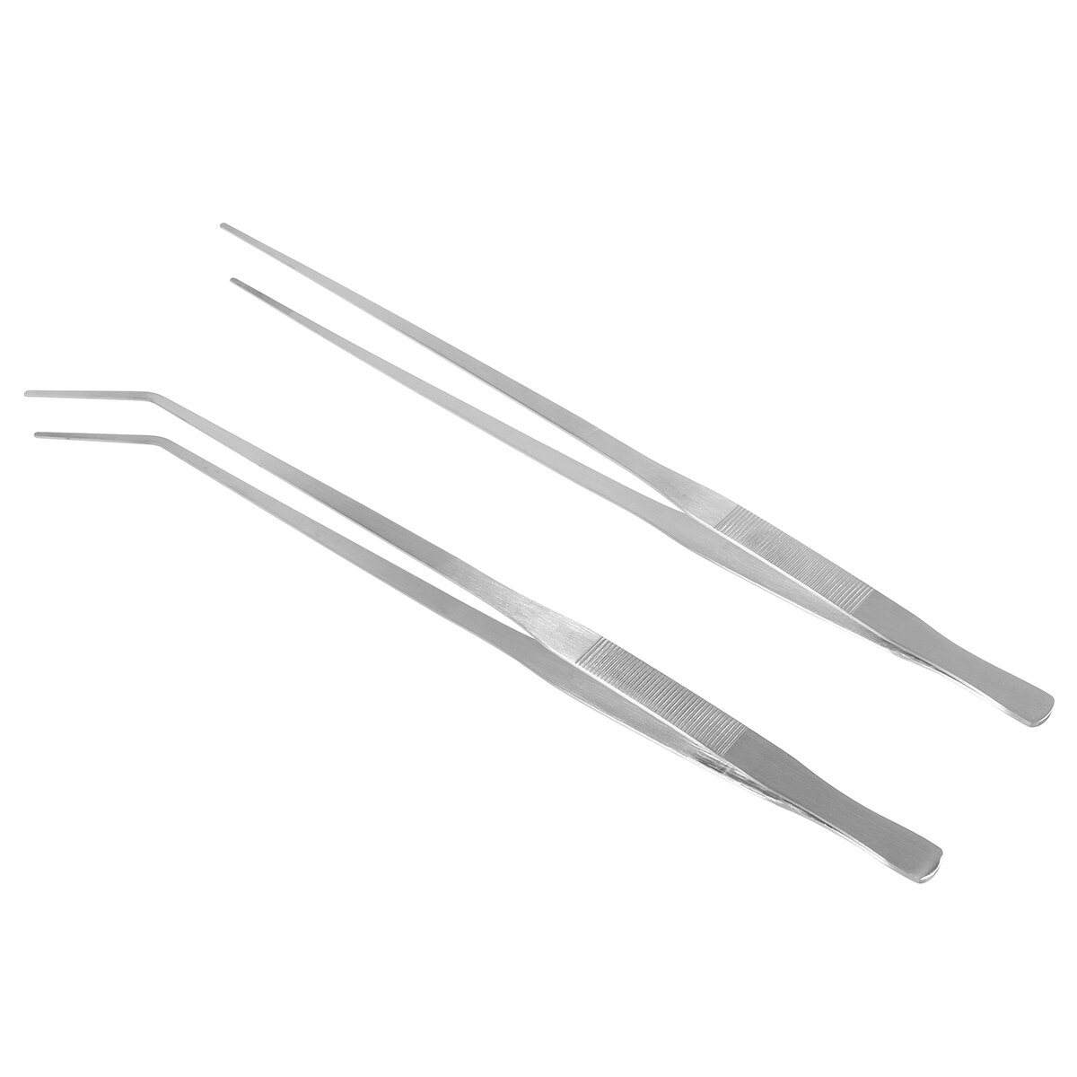 2 Stuks 48 Cm Roestvrijstalen Rechte Pincet En Gebogen Tip Pincet Aquarium Tank Aquatic Plant Tang Pincet Gereedschap