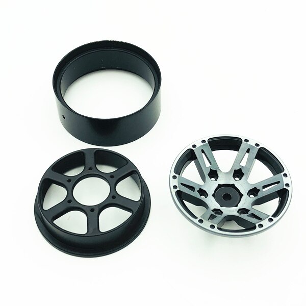 4 Uds Rc Rock rueda de vehículo oruga llanta 1,9 pulgadas Beadlock para 1/10 Axial Scx10 90046 Tamiya Cc01 D90 D110 Tf2 Traxxas Trx-4 (negro)