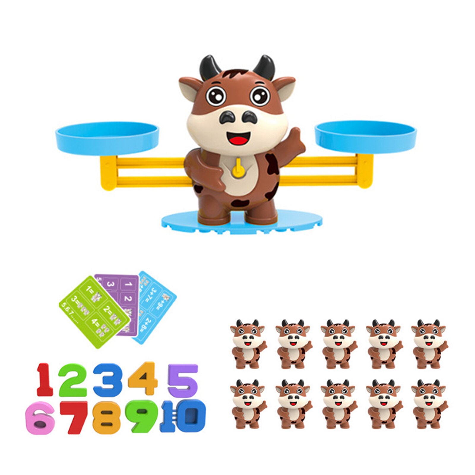 Juguetes de matemáticas para niños, juego de balanza de equilibrio, juegos de números, bloques de apilamiento, pingüino, mono, de educación temprana: A5