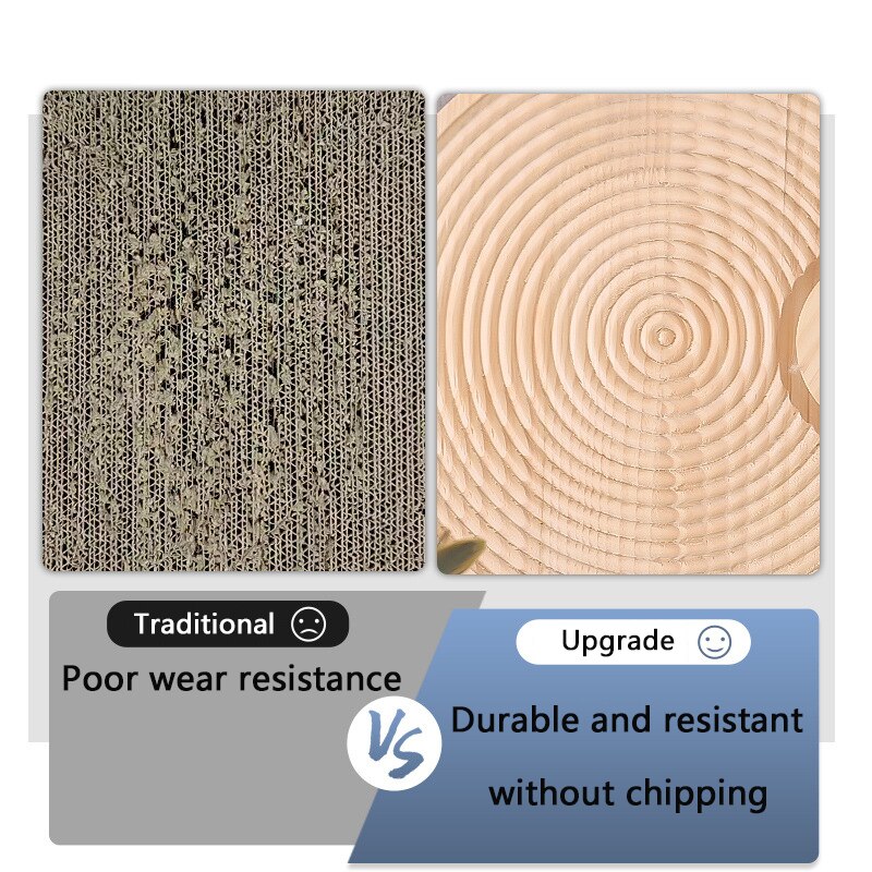 3 In1 Solid Wood Cat Scratcher Turntable Cat Scratch Board with Tracks Spinning Balls Wear-Resistant Cat Interactive Toy