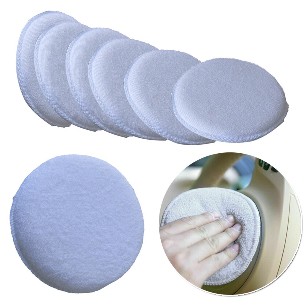 Cleaner Pad 12.5 * 2cm Mat Round Automotive White Waxing Replacement Set Car