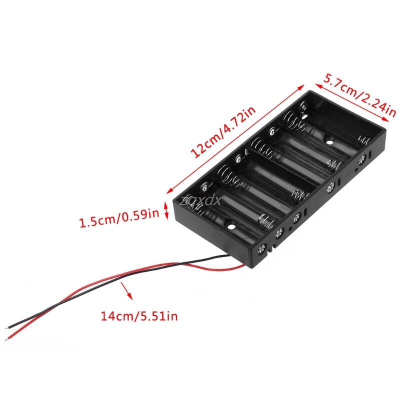 Plastic 8X1.5V Aa 2A Cell Batterij Houder Opbergdoos Standaard 12V Case