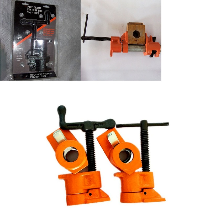 3/4 Inch Heavy Duty Pipe Clamp for Woodworking Wood Gluing Pipe Clamp Steel Cast Iron Pipe Clamp Fixture Carpenter Hand Tool