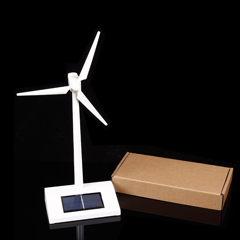 Solar Windmill Model Toys Plastic Assembled Model 3D Puzzle Solar Powered Rotating Base Desktop Model-Solar Powered Windmills: 1