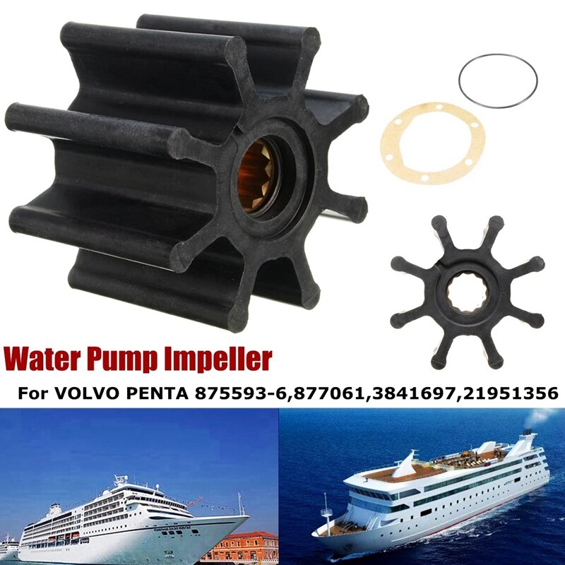Rubber-Water Pump Impeller Kit for VOLVO PENTA 875593-6 877061 3841697 21951356 Engine Parts