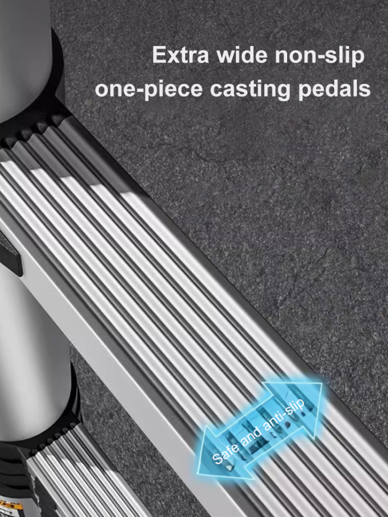 Portable Stainless Steel Telescoping Ladder, Multi-Function Extendable Adjustable Step Ladder Ideal for Home and Garden Use