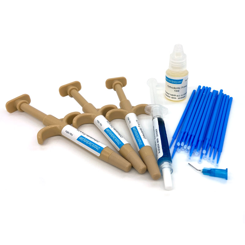 Ensemble d'adhésifs orthodontiques pour les dents, colle de liaison d'émail auto-durcissante, consommables dentaires, matériel