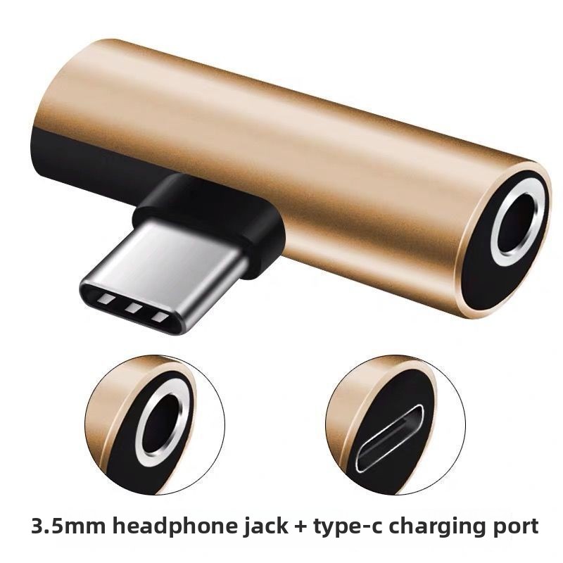 2 in1 typ c-adaptrar 3.5mm hörlursuttag samtidig laddning och lyssnande dubbla portar universell telefon kompatibel med bärbar dator