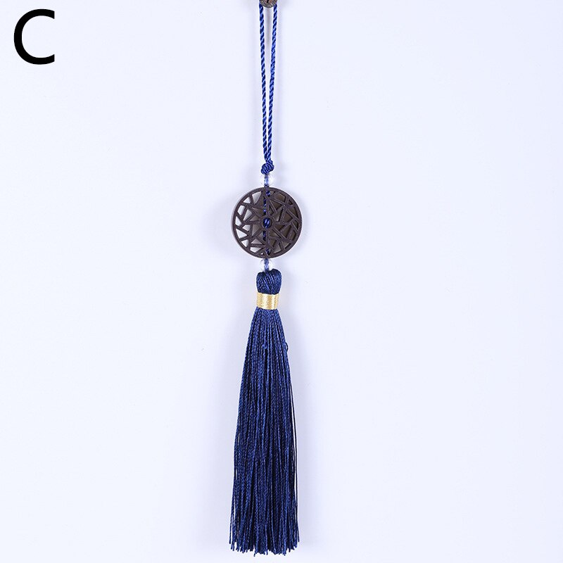Accesorios de cortina de alta gama, borlas de imitación de madera con etiqueta pequeña hechas a mano, borlas de cortina chinas, orejas colgantes: C