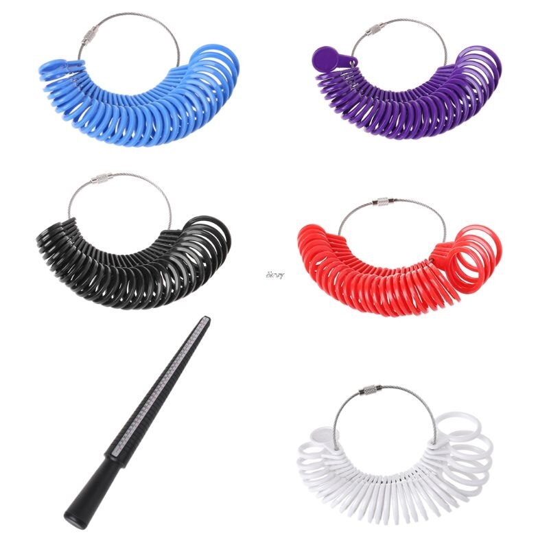 Plastic Ring Size Mandrel Stick Finger Gauge Ring Sizer Measuring Jewelry Tool