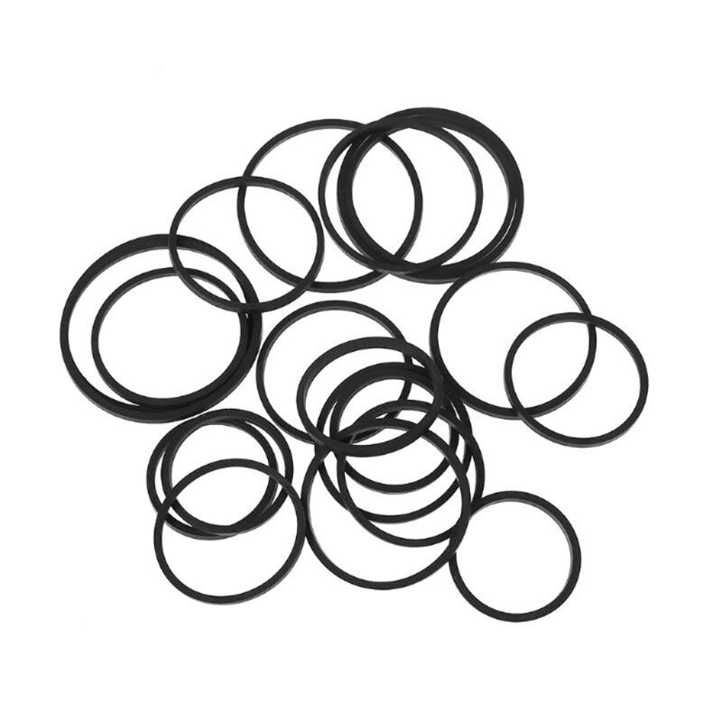 20Pcs Universal 25-135mm Mix Cassette Tape Machine Belt Assorted Square Common Belt for Recorders Walkman DVD Drive