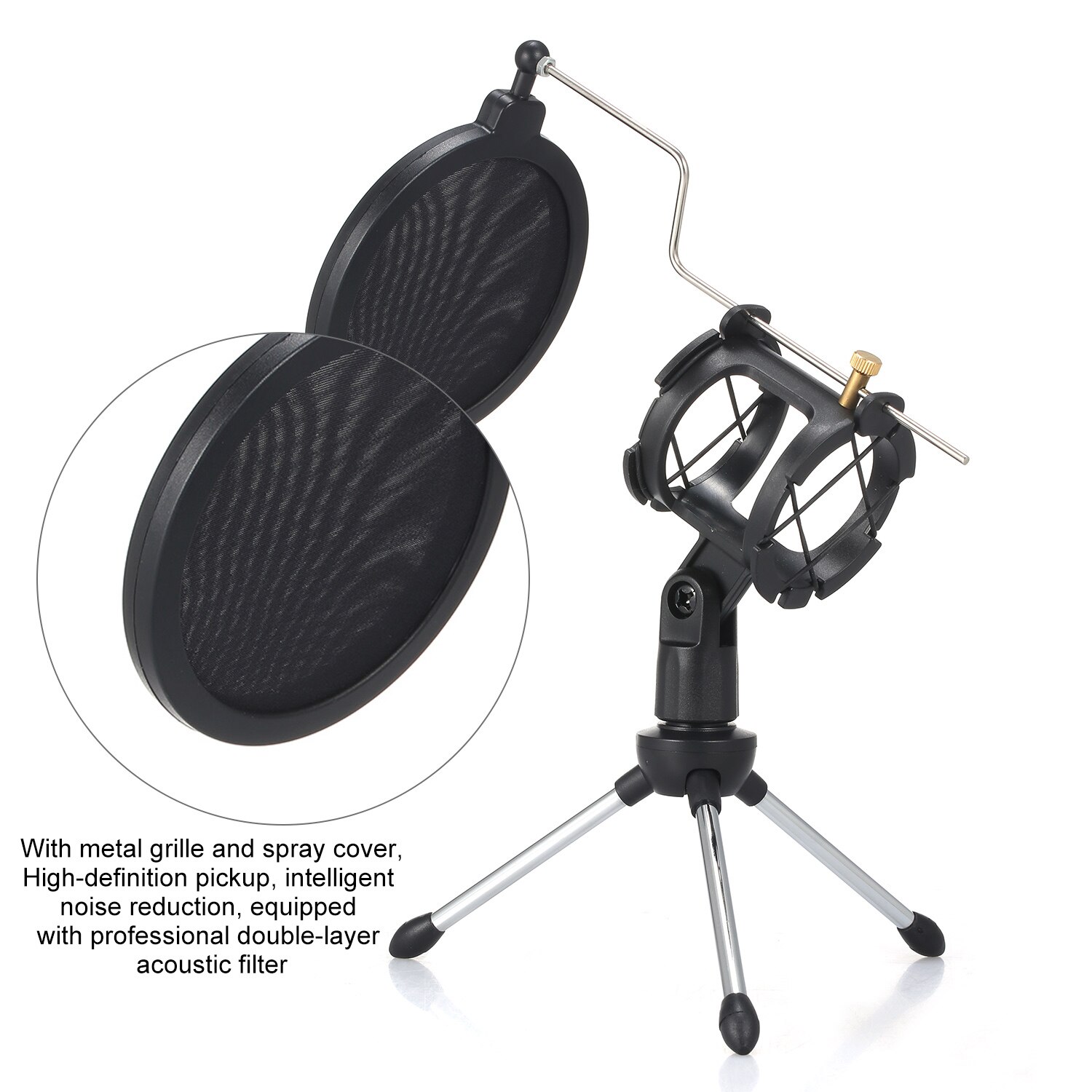 Condenser Microphone with Stand 3.5mm for Computer Phone PC Microphone Mic for Sing Recording Live Broadcast