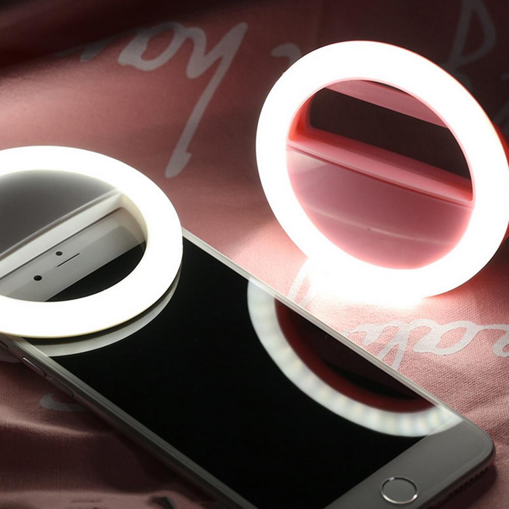 Cargador USB espejo de maquillaje LED Flash automático para teléfono móvil Smartphone redondo portátil linterna de Selfie maquillaje espejo herramientas de belleza