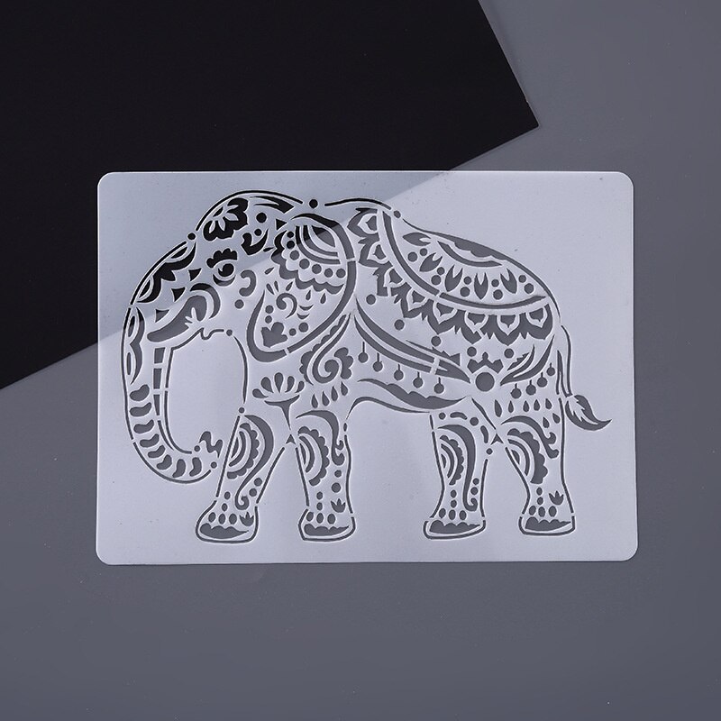 Plastic Template For Kids Painting DIY Scrapbooking Stencils For Journal/Pigment/Ink Pad/Spray/Hand Painting/Wall /Furniture: Elephant