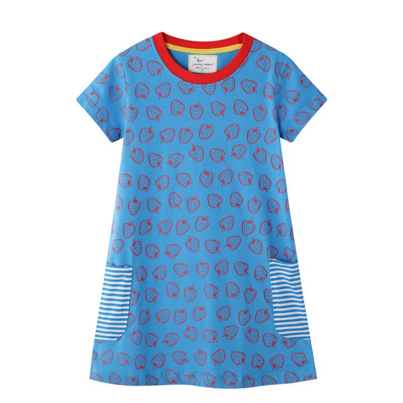 Hoppe meter baby pige kjole sommerfest prinsesse jordbær børnetøj tutu søde design børn piger kjole: T6902 jordbær / 24m