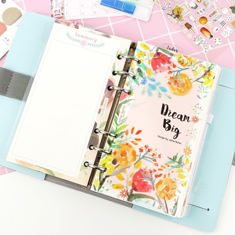 MyPretties 144 Lakens Bloemen Vullingen Pakket A5 A6 Refill Papers voor 6 Gat Organizer Binder Notebook Papers Planner