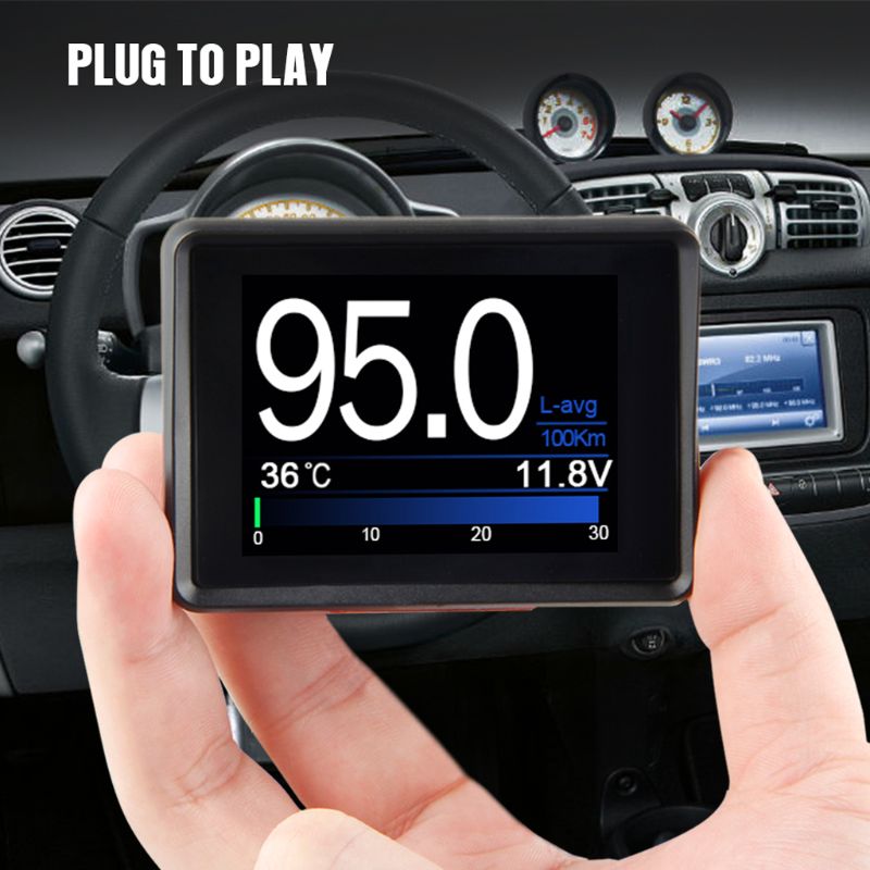 Universel bil smart digital meter head up display obd ii system brændstof temp gauge  l41c