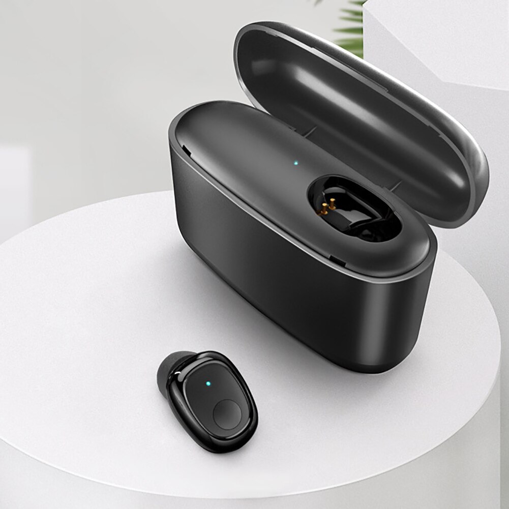 Bluetooth 5.0 Headset Single Earbud Wireless In-ear Earphone Stereo Earphone Earbud: black