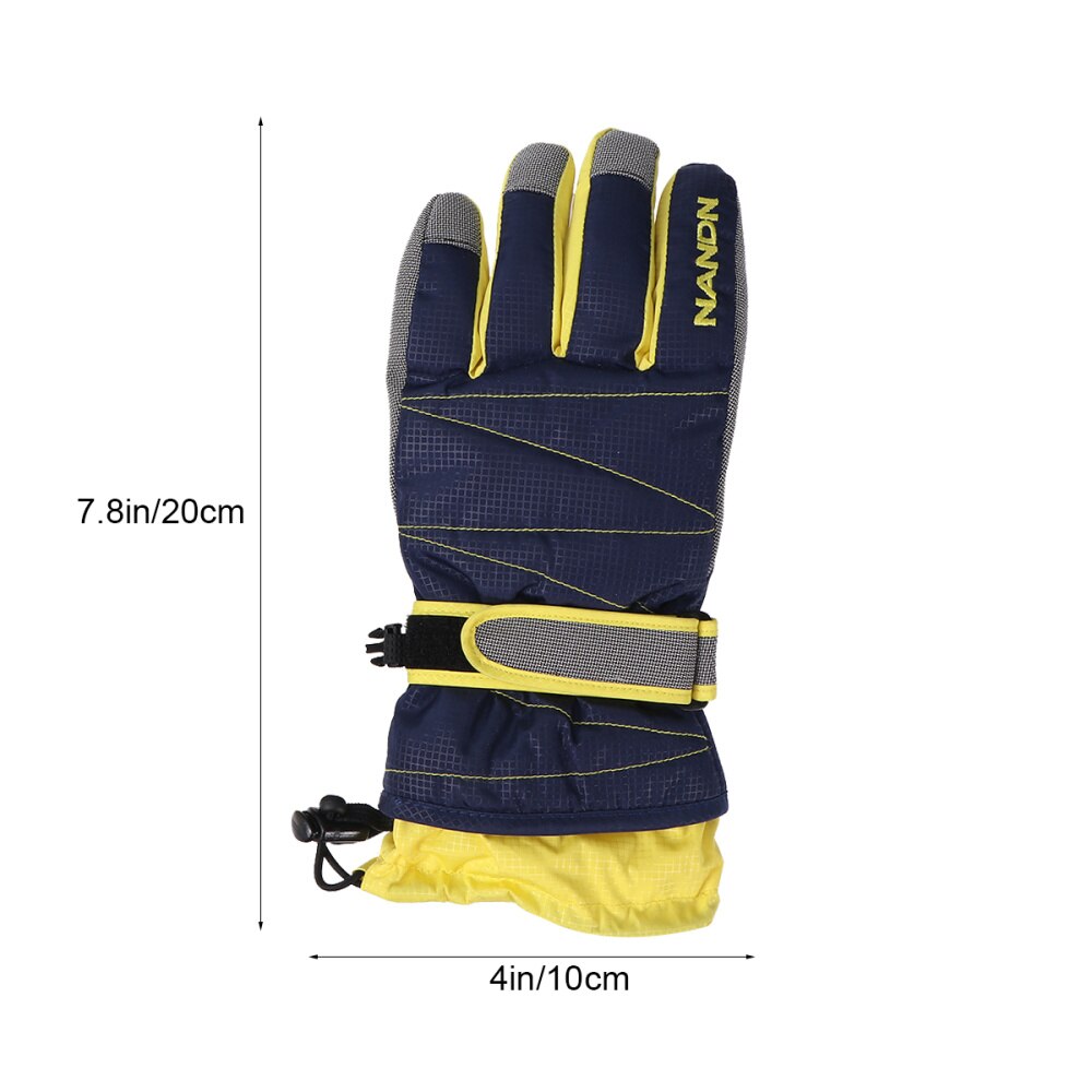 Cold Weather Super Warm Winter Snow Skiing Windproof Waterproof with Long Cuff for Snowboarding Riding (Blu