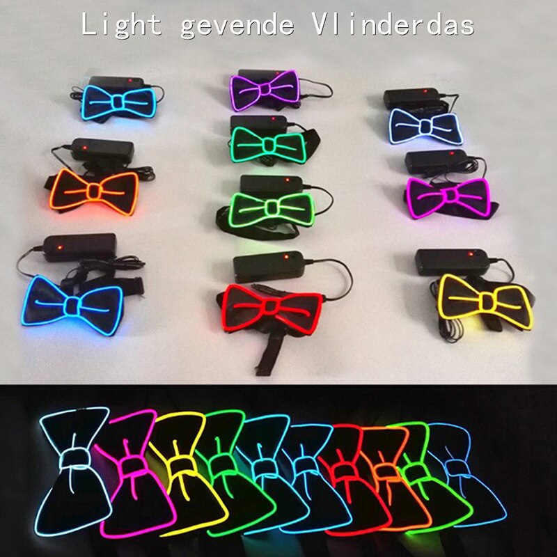 Men LED Wire Flashing Light Up Bow Tie Luminous Bow Tie Necktie For Men Club Wedding Dance Party Christmas Year