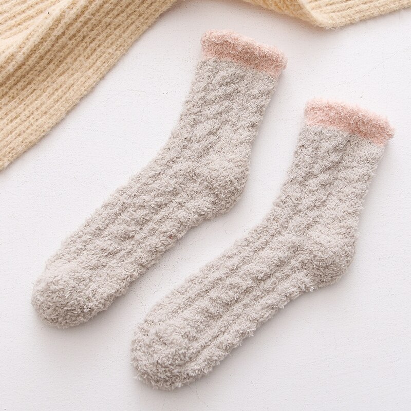 Winter Women Socks Cozy Cashmere Warm Sleep Socks Floor Home Fluffy Girl Socks Coral Velvet Feet Fall Warmer Christmas: 7