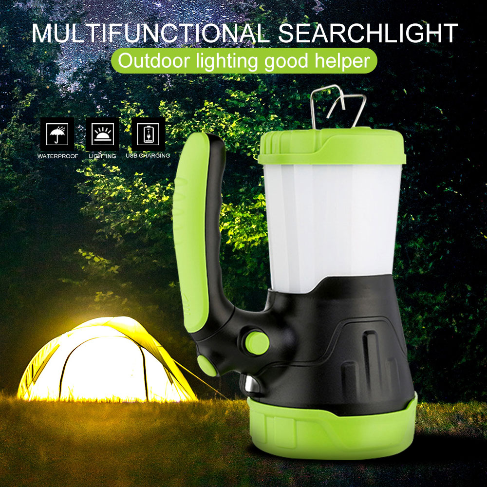 6000mAh USB Oplaadbare LED Camping Draagbare Spotlight Lantaarn Zaklamp Power Bank Zoeklicht Outdoor Light Torch Vissen