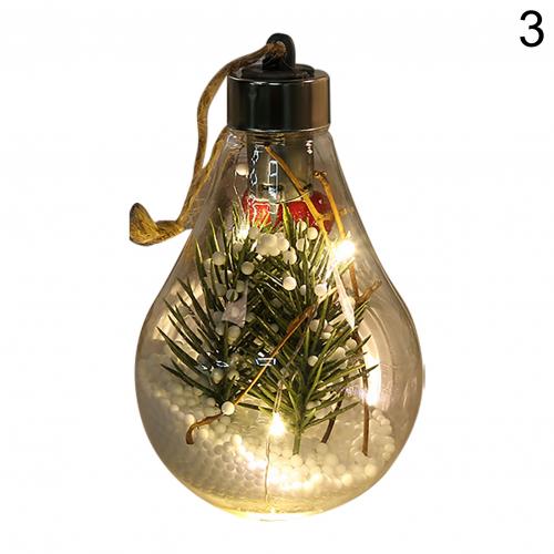 Jul hänge transparent ledde lysande natt ljus boll hängande hänge julgran dekor hängande prydnad natt ljus: 3