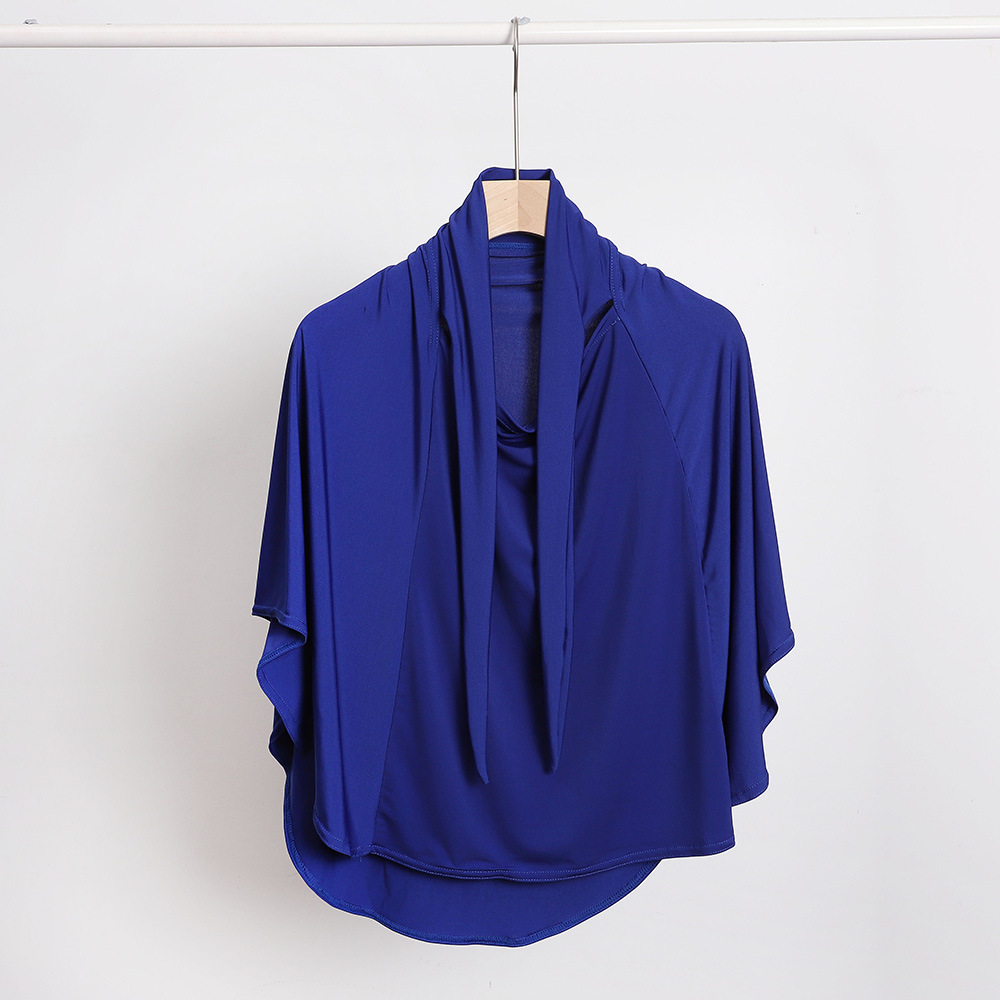 Ramadan Spring Summer Breathable Ironless Hijabs Long Instant Hijab Woman Ready To Wear With Face Masks Ready to Wear Hijabs: Brown