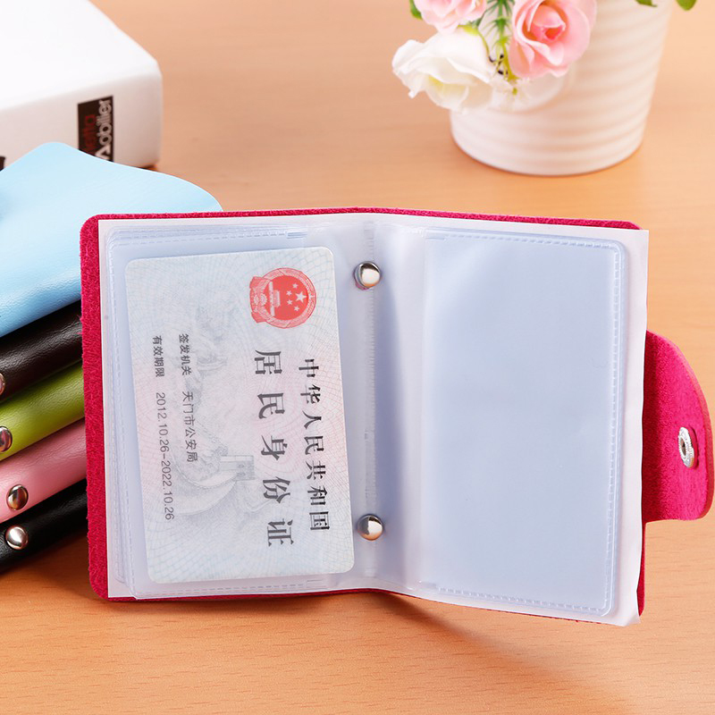 Kreditkortholder 24 bits kortholder tilfældig farve koreansk stil bærbar forretnings-id-kortholderholder til plastkort