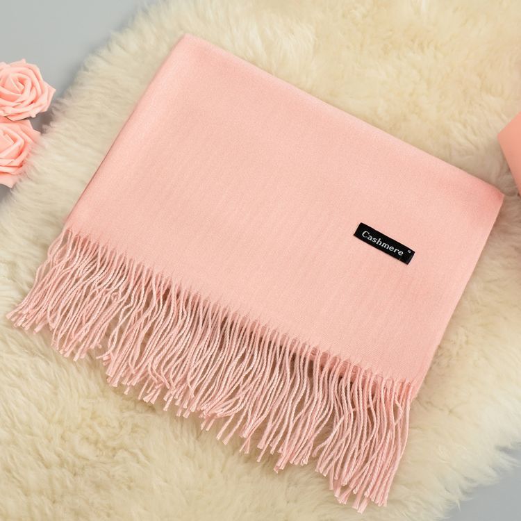 femmes cachemire épais solide écharpe Pashmina châles enveloppes femme Foulard étoles gland tête longues écharpes Hijab