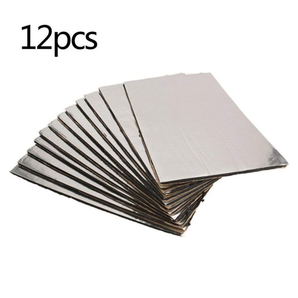 12/6 stk bil lydmatte prøvetrykk lyddemper varme støyisolering dødbringende matt hette lukket celle skum 10mm 50*30cm bil tilbehør: Grå