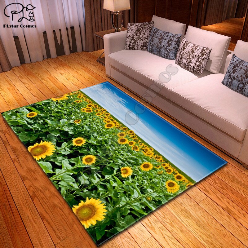 Zonnebloem Rose Patroon Grappige 3D Gedrukt Badkamer Voetstuk Tapijt Deksel Wc Cover Badmat Set Stijl-3