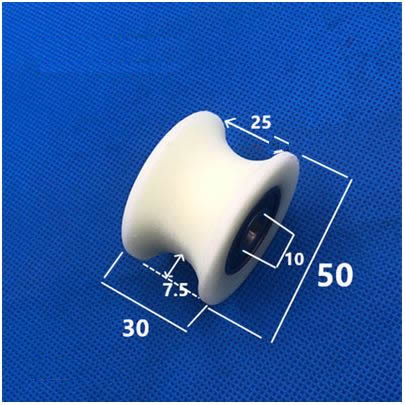 U-groef nylon katrol U-vormig Spoorwiel diameter 40 mm 50 mm 60 mm 70 mm 80 mm 120 mm Verschillende maten Geleidingsrol steunrol: YELLOW