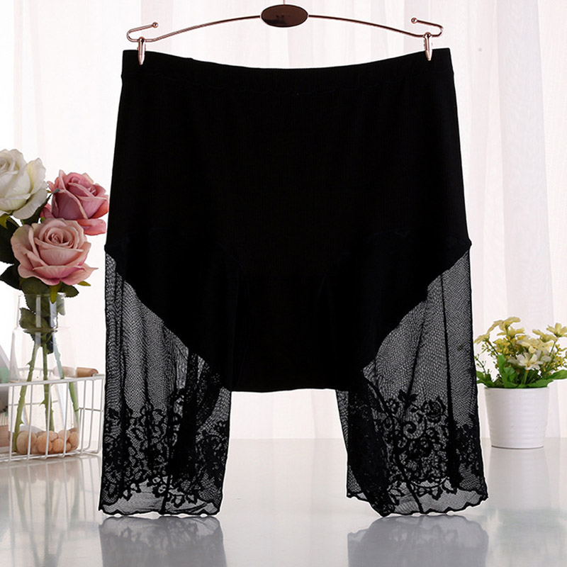 60-115 KG Plus Größe Sicherheits Kurze Hosen Sommer Frauen Nahtlose Unterrock Shorts Anti Reiben Oberschenkel Horts Sexy Spitze frauen Boxer kurze hosen frauen sicherheits kurze hosen damen unterwäsche pants: 10XL / Beige