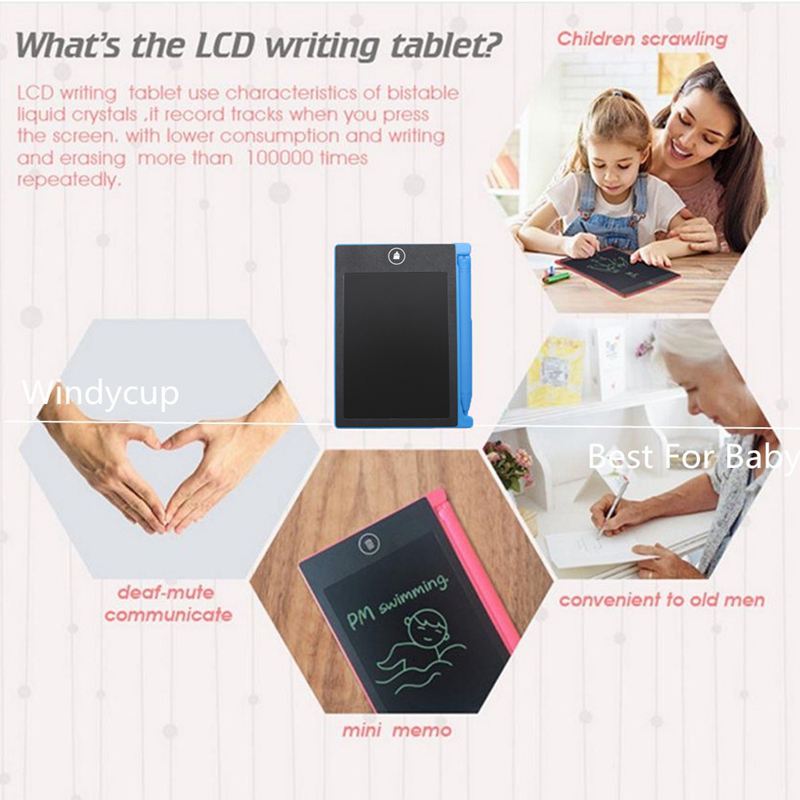 4.4-inch LCD EWriter Paperless Memo Pad Tablet Writing Drawing Graphics Board Blue