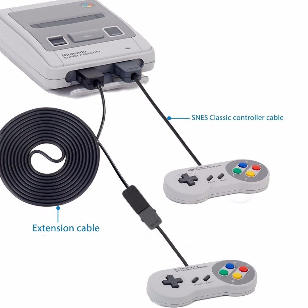 3M 10ft Extension Cable Extender Cord for Nintendo SNES NES Classic Mini Edition Controller