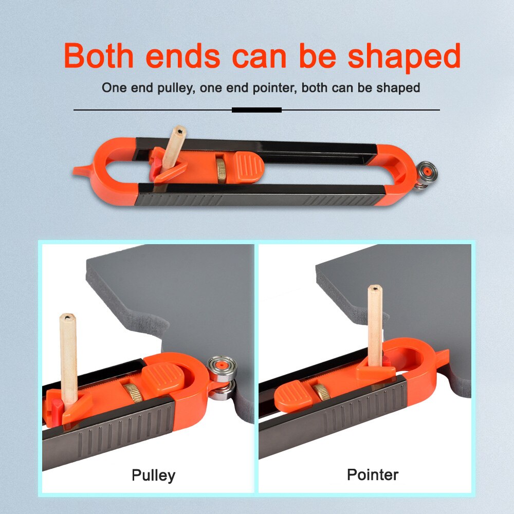 Woodworking Profile Scribing Ruler Contour Gauge with Lock Adjustable Locking Multifunction Measuring Gauge Measurement Tools