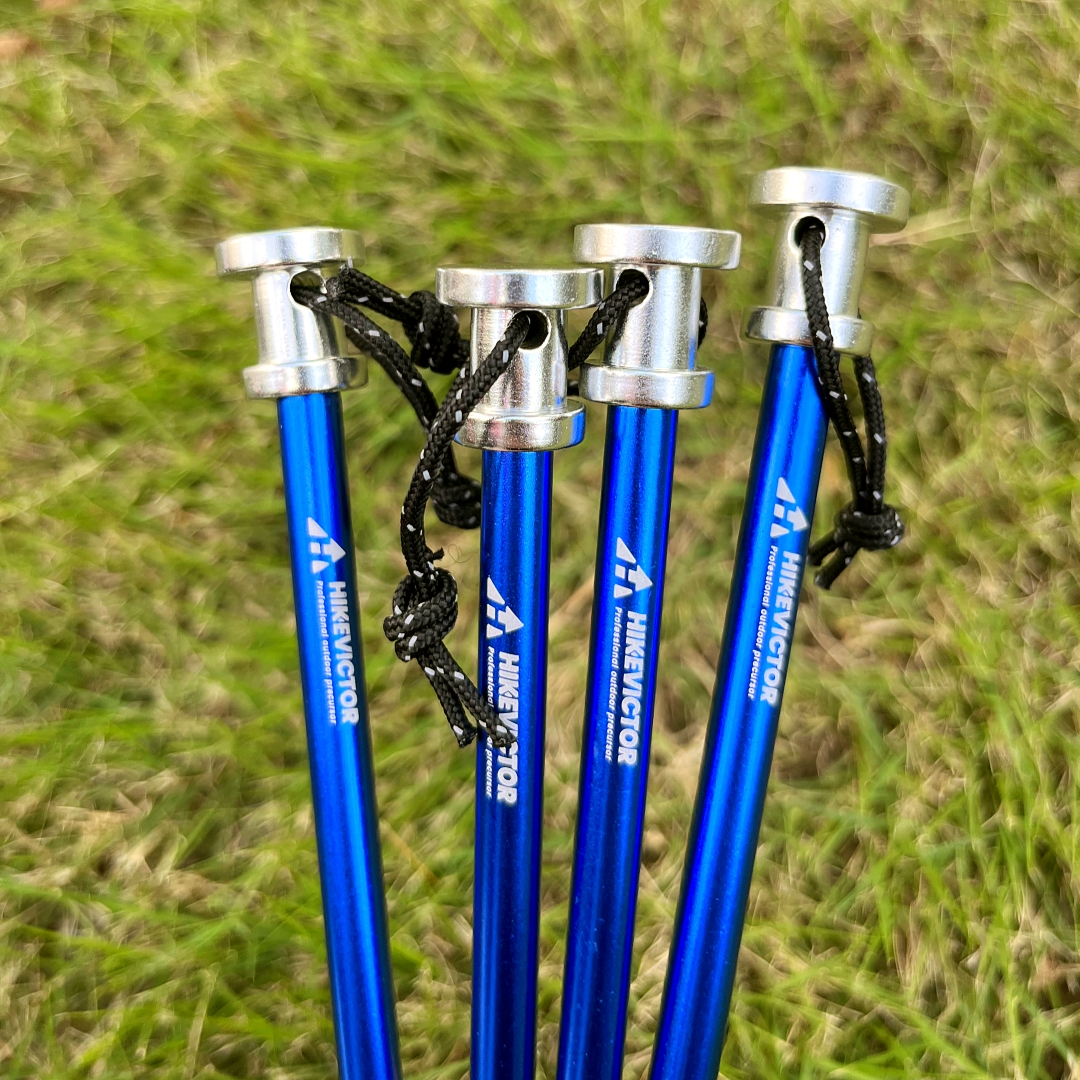 Hikevictor 4 Teile/los 23CM Aluminium Camping Zelt Einsätze schwer Pflicht Boden Heringe Hängematte Planen Markise Baldachin NäGel Zelt Spikes