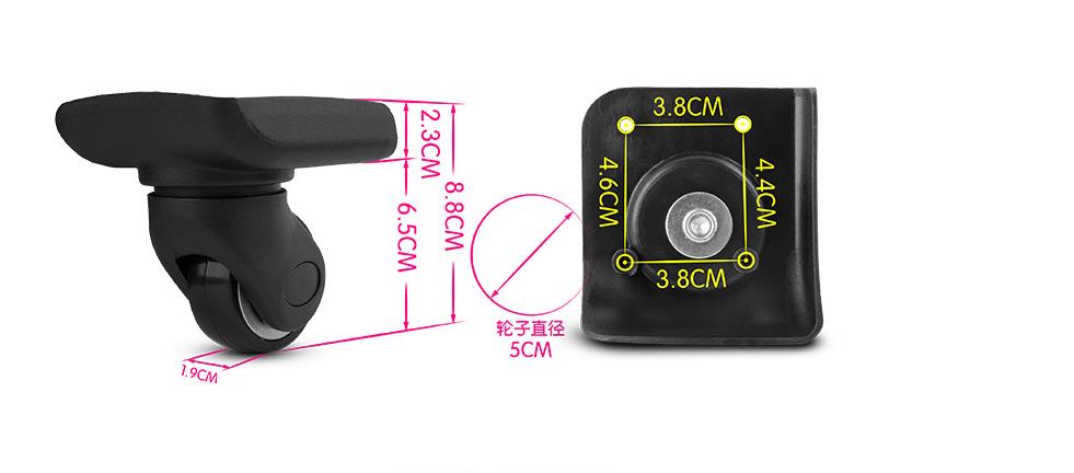 W-040B Ersatz Gepäck Räder Reparatur Wagen Koffer Zubehör Reise Gepäck Räder für Kasten Koffer Universal- Räder: vorderseite  - links recht