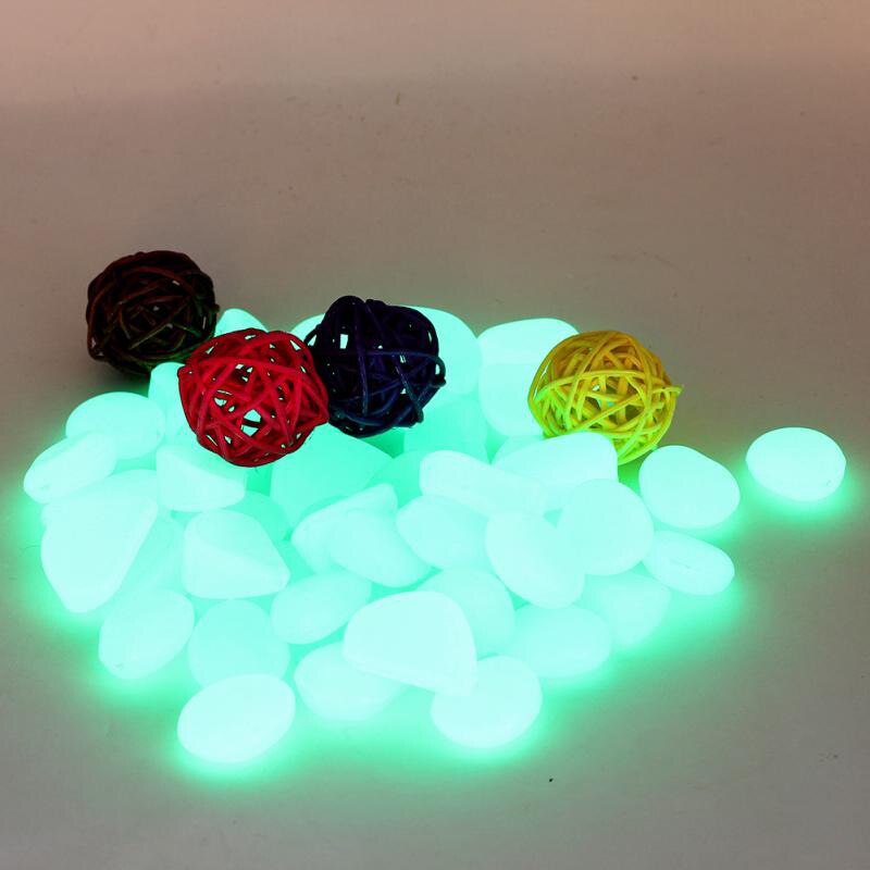 Caillou en plastique Fluorescent, qui brille dans la nuit, pour Aquarium et jardin, 1 pièce