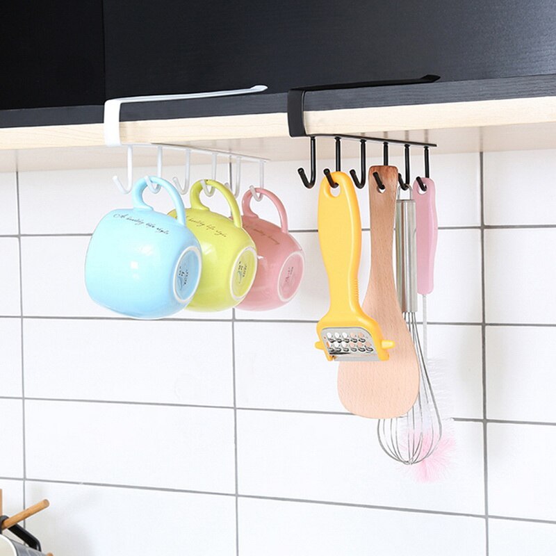 Køkken opbevaringshylde skab hængende krogstativ arrangør skab tøjhylde glas krus holder garderobe bøjle