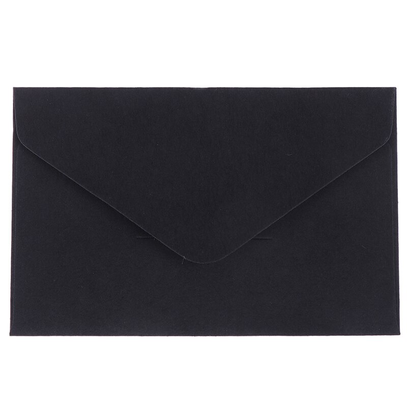 20 stuks klassieke witte zwarte kraft blanco mini-papieren enveloppen met venster, envelop voor huwelijksuitnodiging: Zwart